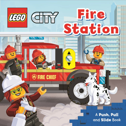 LEGO® City. Fire Station: A Push, Pull and Slide Book (LEGO® City Push Pull and Slide Books) book cover by AMEET Studio, Macmillan Children's Books