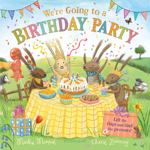 We're Going to a Birthday Party: A Lift-the-Flap Adventure (The Bunnies of Hoppity Hill) book cover by Martha Mumford