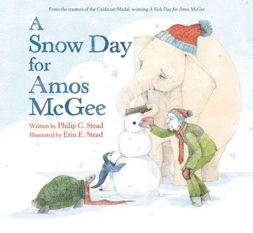 A Snow Day for Amos McGee book cover by Philip C. Stead