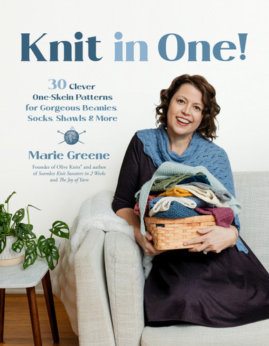Knit in One!: 30 Clever One-Skein Patterns for Gorgeous Beanies, Socks, Shawls & More book cover by Marie Greene