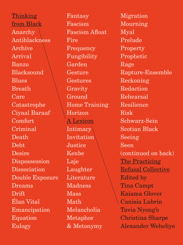 Thinking from Black: A Lexicon book cover by The Practicing Refusal Collective