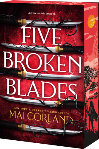 Five Broken Blades: A Slow-Burn Assassin Romantic Fantasy book cover by Mai Corland