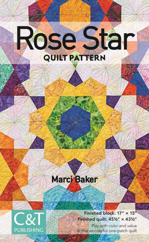 Rose Star Quilt Pattern book cover by Marci Baker