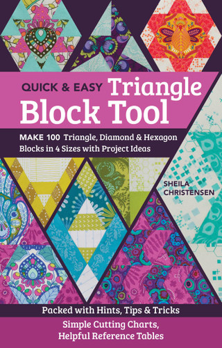 Quick & Easy Triangle Block Tool: Make 100 Triangle, Diamond & Hexagon Blocks in 4 Sizes with Project Ideas; Packed with Hints, Tips & Tricks; Simple Cutting Charts, Helpful Reference Tables book cover by Sheila Christensen