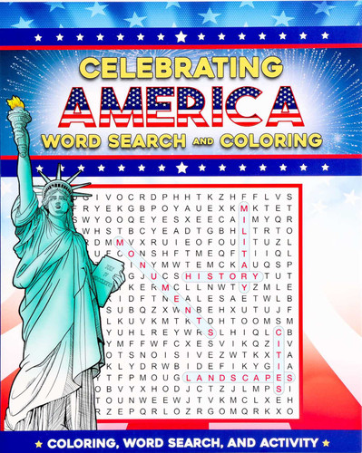 Celebrating America Word Search and Coloring (Coloring Book & Word Search) book cover by Editors of Thunder Bay Press