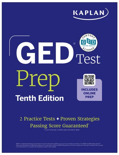 GED Test Prep, Tenth Edition (2026): Includes a Diagnostic Pretest, 2 Full Length Practice Tests, 1000+ Practice Questions, and 40+ Online Videos (Kaplan Test Prep) book cover by Kaplan Test Prep, Caren Van Slyke