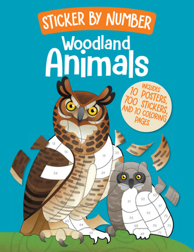 Sticker by Number: Woodland Animals book cover by iSeek Ltd