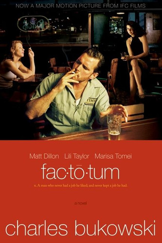 Factotum tie-in book cover by Charles Bukowski