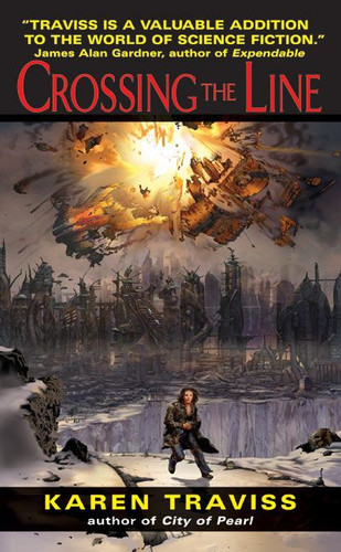 Crossing the Line book cover by Karen Traviss