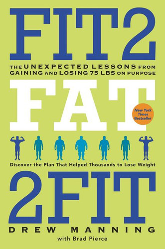 Fit2Fat2Fit: The Unexpected Lessons from Gaining and Losing 75 lbs on Purpose book cover by Drew Manning, Bradley Ryan Pierce