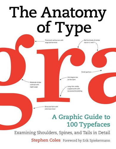 The Anatomy of Type: A Graphic Guide to 100 Typefaces book cover by Stephen Coles