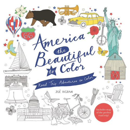 America the Beautiful to Color: Road Trip Adventures to Color book cover by Zoe Ingram