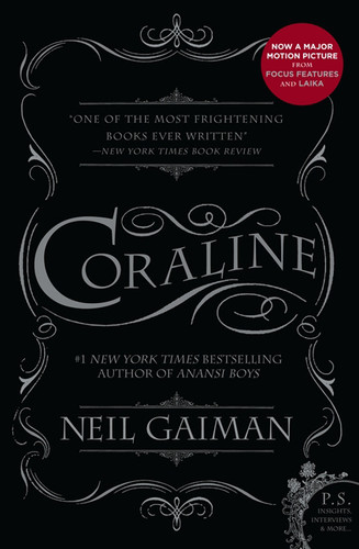 Coraline book cover by Neil Gaiman