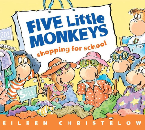 Five Little Monkeys Shopping for School book cover by Eileen Christelow
