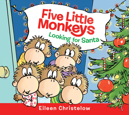 Five Little Monkeys Looking for Santa book cover by Eileen Christelow
