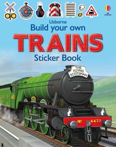 Build Your Own Trains Sticker Book (Build Your Own Sticker Book) book cover by Simon Tudhope