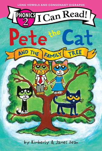 Pete the Cat and the Family Tree (I Can Read Phonics) (I Can Read Phonics 2) book cover by James Dean, Kimberly Dean