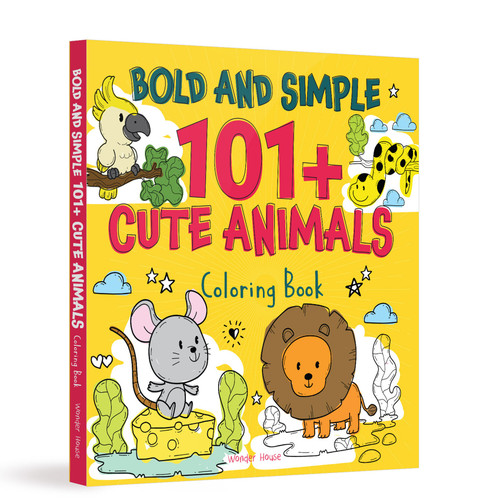 Bold and Simple 101+ Cute Animals Coloring Book book cover by Wonder House Books