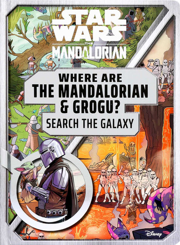 Star Wars: Where Are the Mandalorian and Grogu? Search the Galaxy - Search and Find Children's Book (Officially Licensed) book cover by Editors of Studio Fun International
