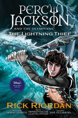 Percy Jackson and the Olympians: The Lightning Thief The Graphic Novel (paperback) book cover by Rick Riordan