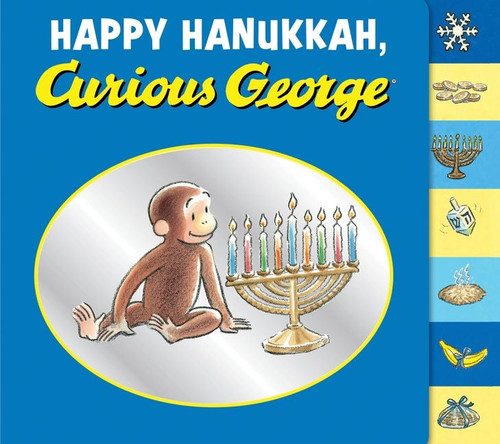 Happy Hanukkah, Curious George Tabbed: A Hanukkah Holiday Book for Kids (Curious George) book cover by H. A. Rey, Margret Rey