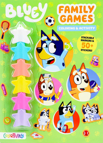 Bluey: Family Games: Coloring & Activity with Stackable Markers book cover by Editors of Studio Fun International