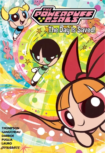 The Powerpuff Girls Vol. 1: The Day is Saved book cover by Kelly Thompson, Amanda Deibert