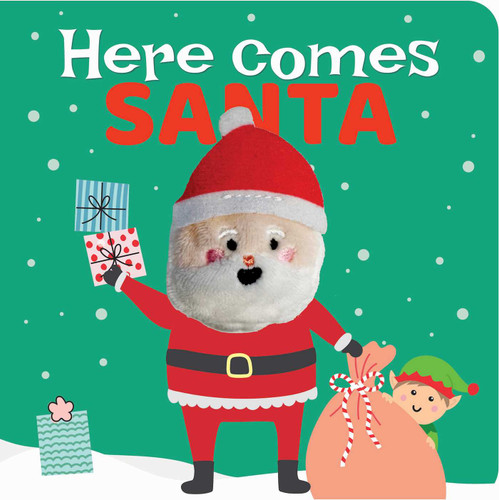 Here Comes Santa: Finger Puppet Book: Board Book with Finger Puppet (My Little Finger Puppet Books) book cover by 