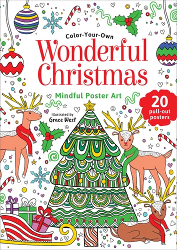 Wonderful Christmas: Coloring Book: Color-Your-Own Mindful Poster Art (Mindful Poster Art) book cover by 