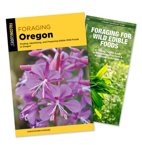 Foraging Oregon Guidebook and Folding Pocket Guide Bundle: Finding, Identifying, and Preparing Edible Wild Foods in Oregon book cover by Christopher Nyerges, James Kavanagh
