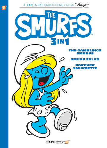 The Smurfs 3-in-1 Vol. 9: Collecting "The Gambling Smurfs," "Smurf Salad" and "Forever Smurfette" (The Smurfs Graphic Novels) book cover by Peyo