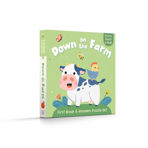 First Book & Wooden Puzzle Set - Down on the Farm (My First Book & Wooden Puzzle) book cover by Little Genius Books