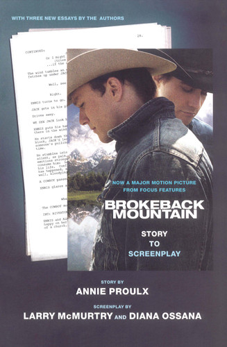 Brokeback Mountain: Story to Screenplay book cover by Annie Proulx, Larry McMurtry, Diana Ossana
