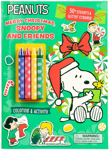 Peanuts: Merry Christmas, Snoopy and Friends (Color & Activity with Crayons) book cover by Editors of Studio Fun International