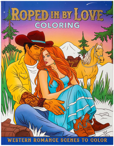 Roped in by Love Coloring: Western Romance Scenes to Color book cover by Editors of Thunder Bay Press