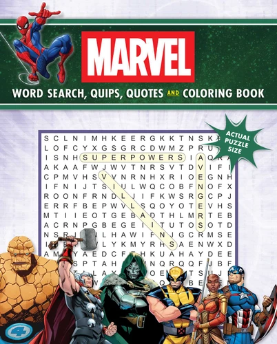Marvel Word Search, Quips, Quotes and Coloring Book (Coloring Book & Word Search) book cover by Editors of Thunder Bay Press