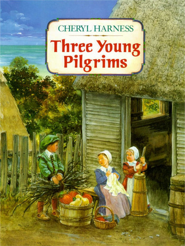 Three Young Pilgrims book cover by Cheryl Harness