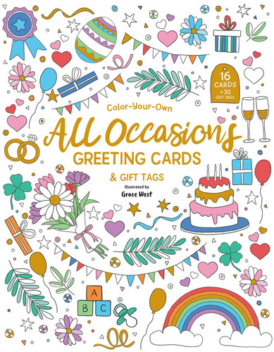 Color-Your-Own All Occasions Greeting Cards: 16 Cards and 30 Gift Tags book cover by 