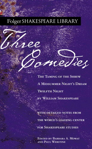 Three Comedies (Folger Shakespeare Library) book cover by William Shakespeare