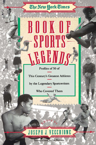 New York Times Book of Sports Legends book cover by Joseph Vecchione