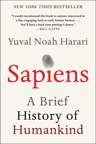 Sapiens: A Brief History of Humankind book cover by Yuval Noah Harari