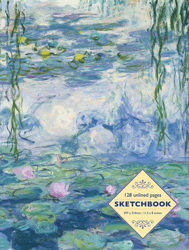 Sketchbook: Waterliliesby Claude Monet: 128 Unlined Pages book cover by Peony Press
