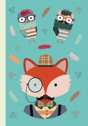 Notebook: The Hipster Animals Collection Design A book cover by Peony Press