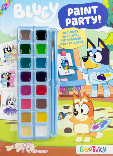 Bluey Colortivity: Paint Party! (Color & Activity with Paint) book cover by Editors of Studio Fun International