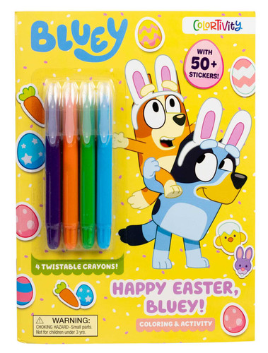 Bluey Colortivity: Happy Easter, Bluey! (Color & Activity with Twistable Crayons) book cover by Delaney Foerster