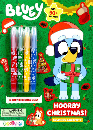 Bluey Colortivity: Hooray Christmas! (Color & Activity with Twistable Crayons) book cover by Delaney Foerster