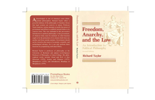 Freedom, Anarchy and the Law book cover by Richard Taylor