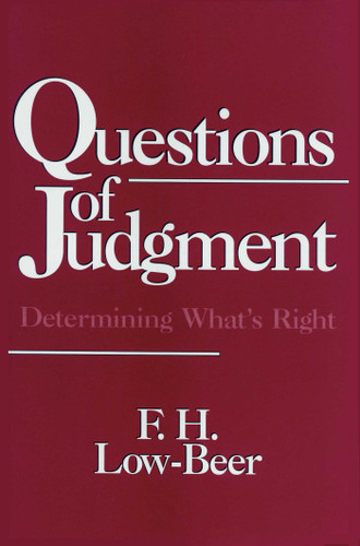 Questions of Judgment book cover by F. H. Low-Beer