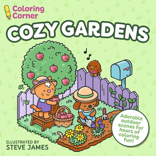 Coloring Corner: Cozy Gardens: Adorable Outdoor Scenes for Hours of Coloring Fun (Coloring Corner) book cover by Steve James