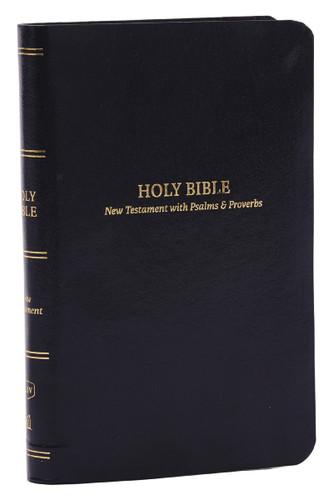 KJV Holy Bible: Pocket New Testament with Psalms and Proverbs, Black Leatherflex, Red Letter, Comfort Print: King James Version book cover by Zondervan
